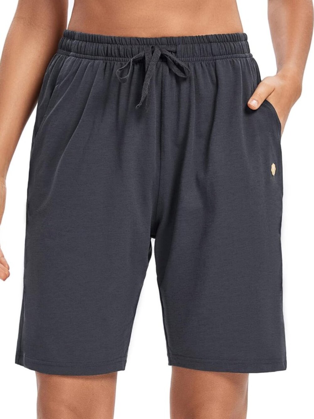 Women's Bermuda Shorts Jersey Shorts with Pockets Yoga Walking Athletic Long Sho
